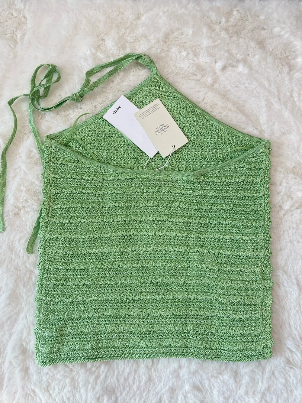 Mango Light Green Crochet Halter Tank - Picture 5 of 7